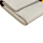 Bottega Veneta White Leather Palmellato Angle Long Wallet