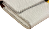 Bottega Veneta White Leather Palmellato Angle Long Wallet