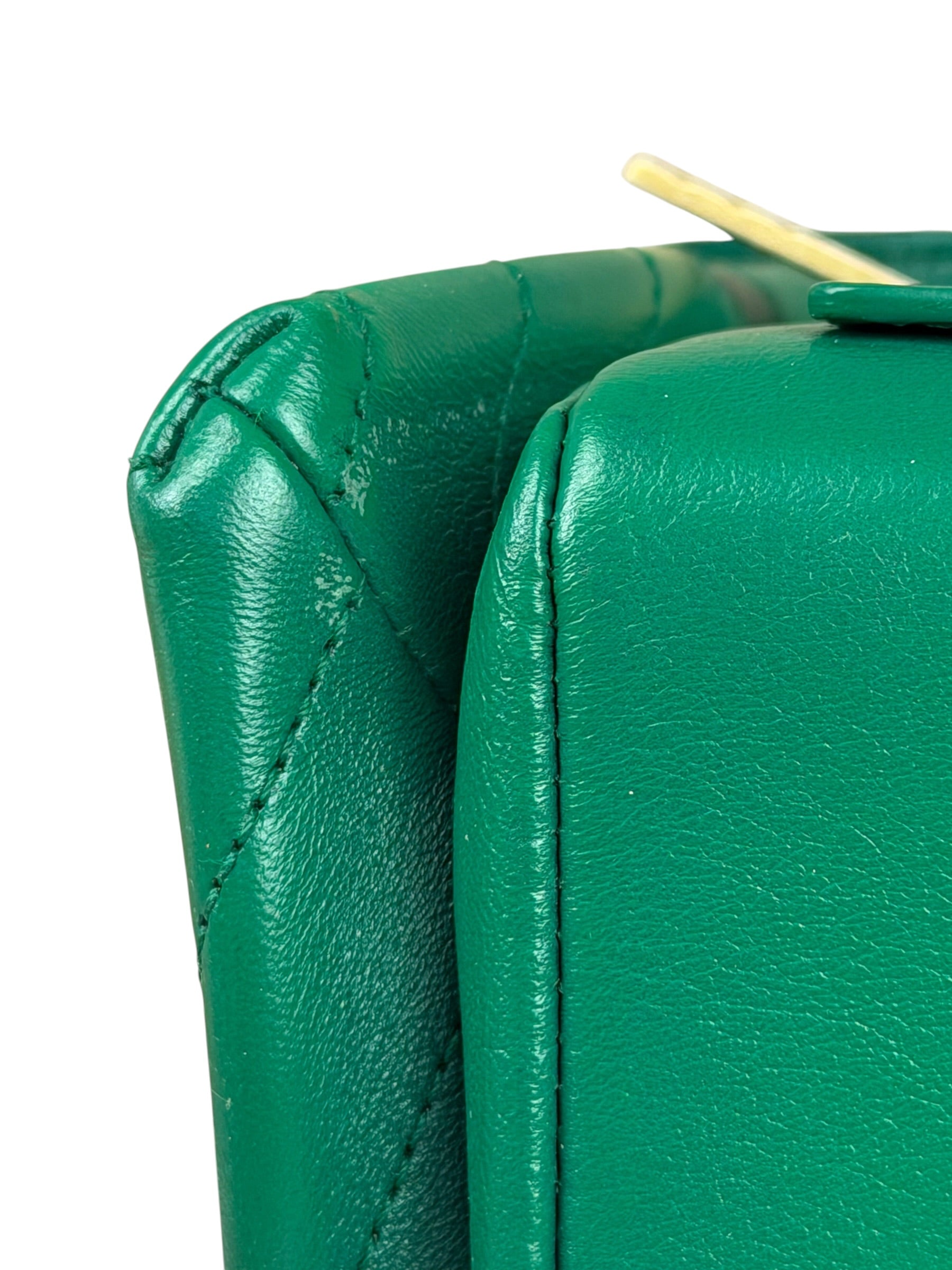 Chanel Green Lambskin Shoulder Bag 2018