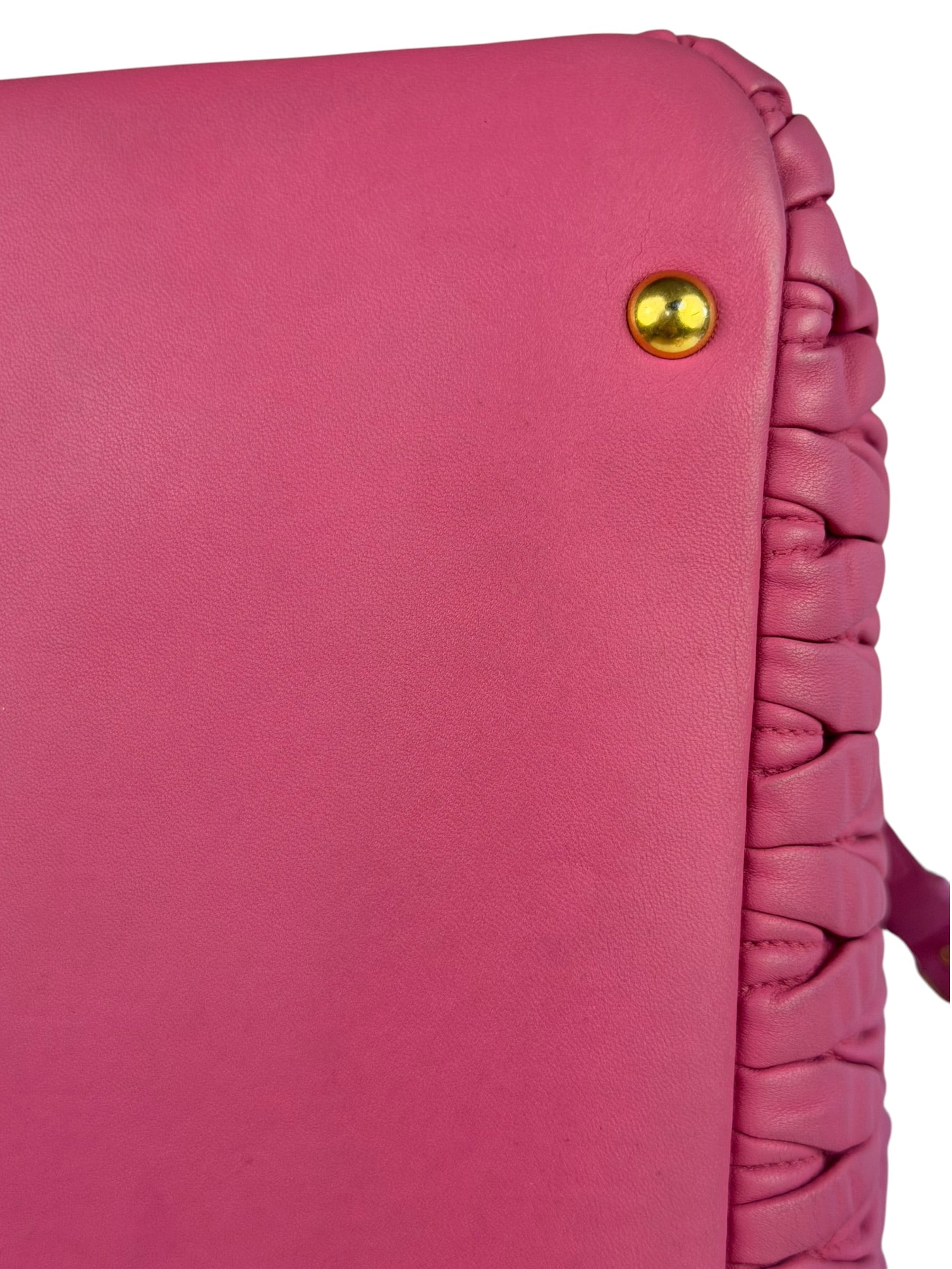Miu Miu Pink Nappa Leather 2Way Tote Bag
