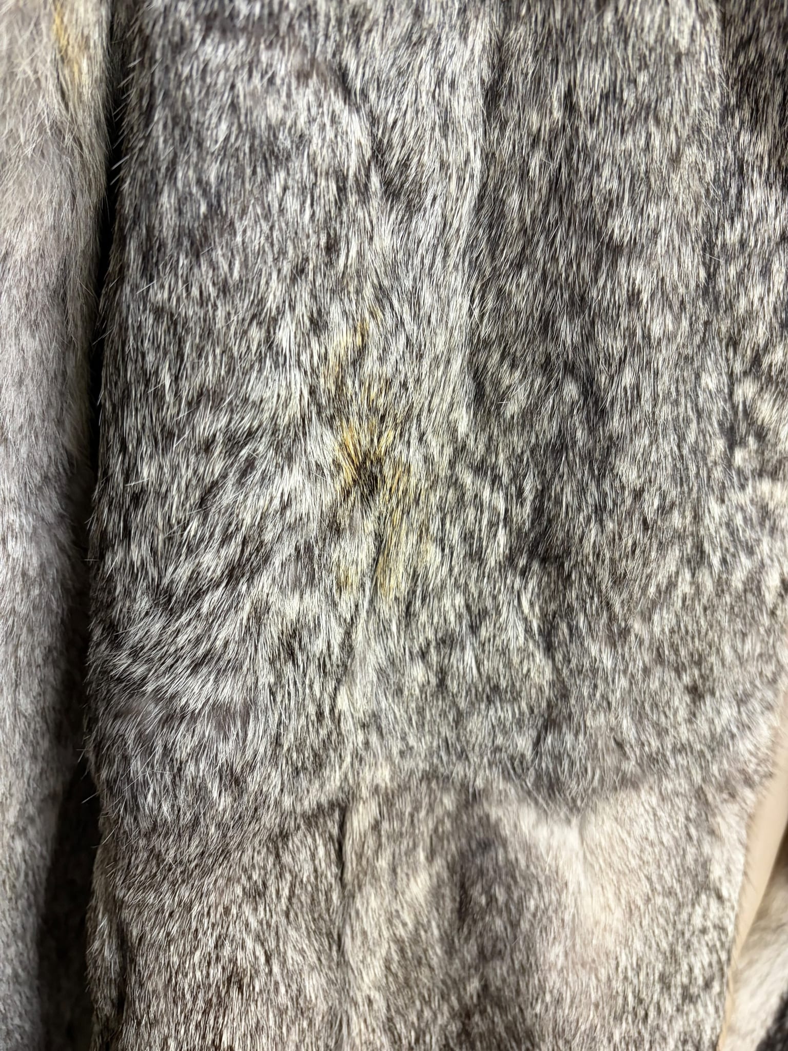 Vintage Grey Rabbit Fur Pink Liner Coat (Tagged 11)
