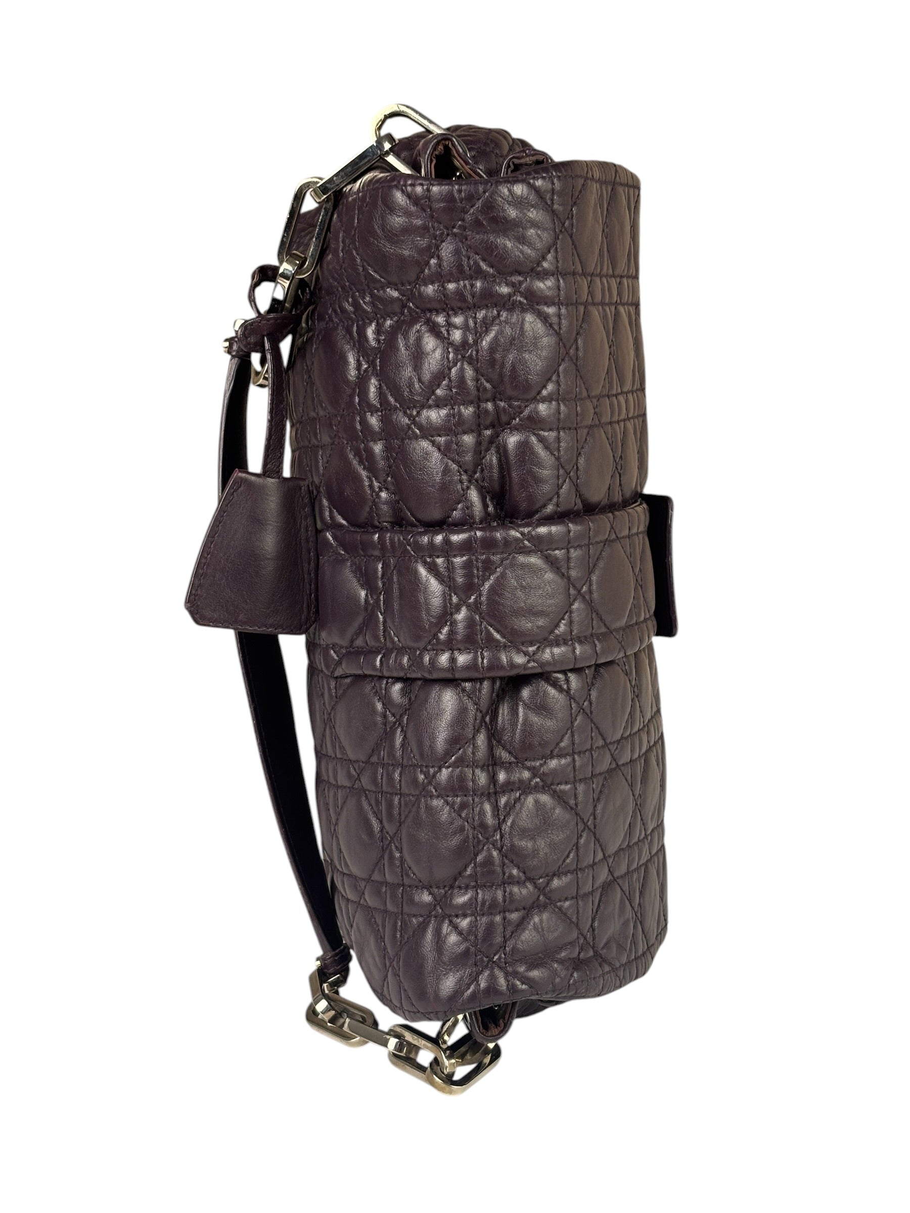 Christian Dior Purple Quilted Leather Flap Bag