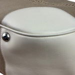 Prada Beige/Cream Leather Trim Logo Jacquard Hobo Bag