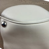 Prada Beige/Cream Leather Trim Logo Jacquard Hobo Bag