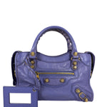 Balenciaga Purple Lambskin Moto City Two-Way Bag