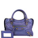 Balenciaga Purple Lambskin Moto City Two-Way Bag