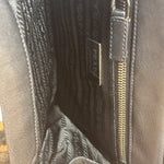 Prada Vintage Tessuto Lucertola Black Lizard Shoulder Bag