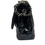 Chanel Black Quilted Patent Leather Double Flap Bag 2011