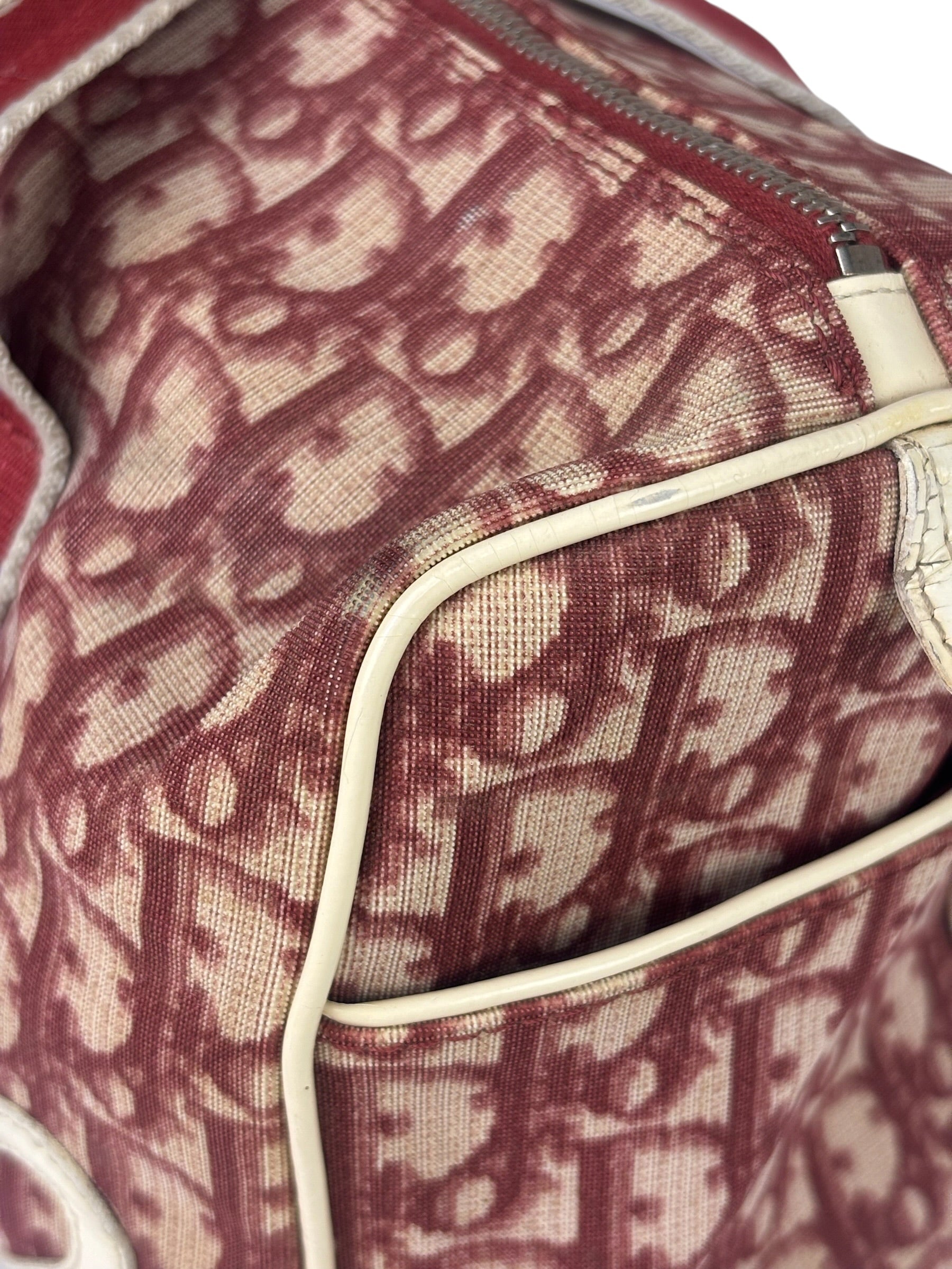Christian Dior Vintage Red Trotter Boston Bag