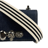 Alexander McQueen Denim Jeweled Knuckle Shoulder Bag