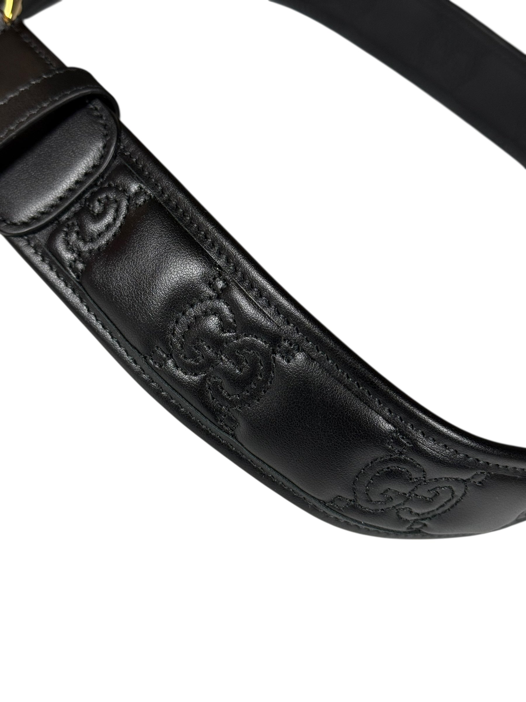 Gucci Puff Monogram GG Buckle Belt