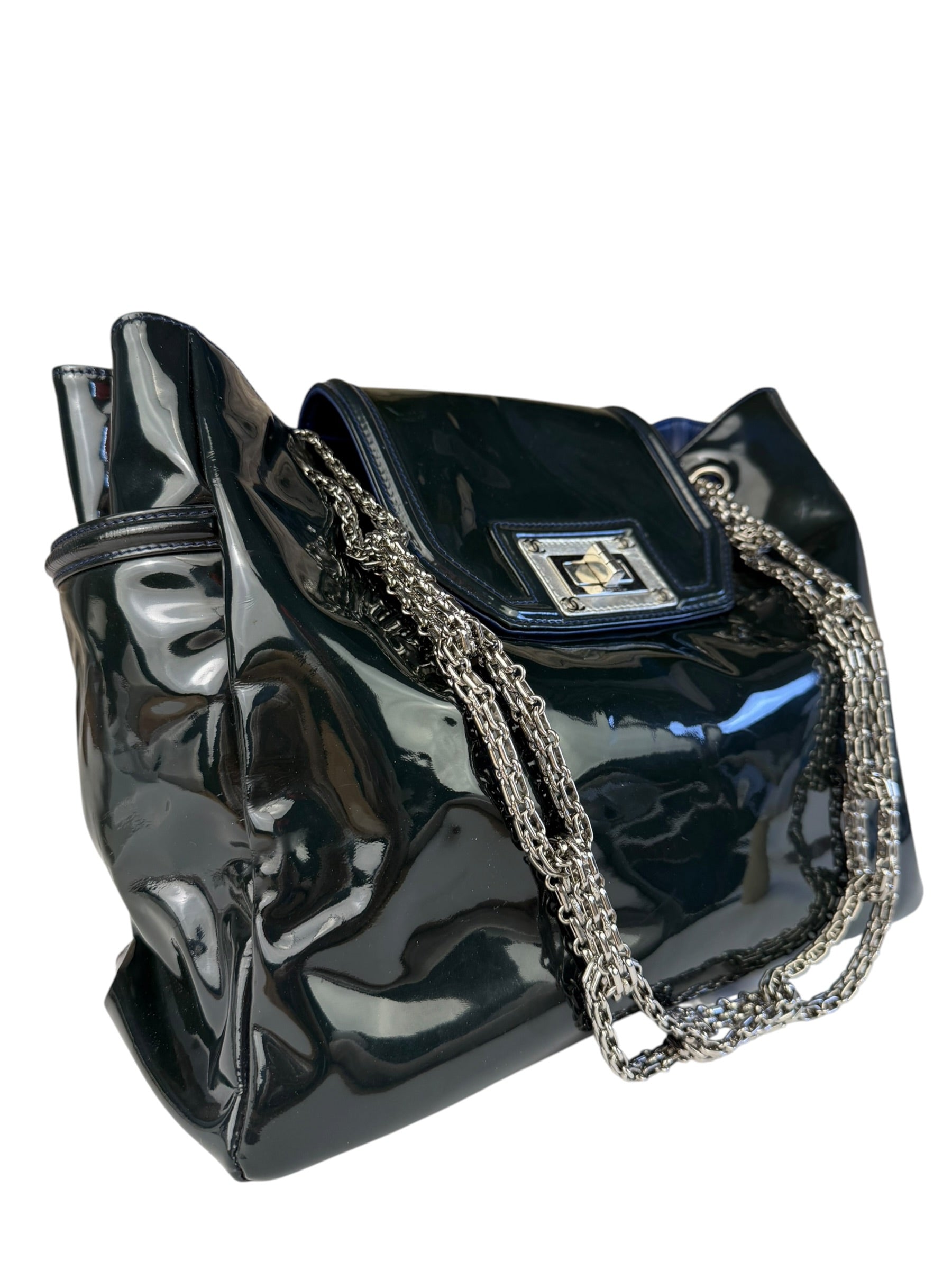 Chanel Green Patent Lambskin Reissue Venetian Mademoiselle Chain Flap Bag 2008