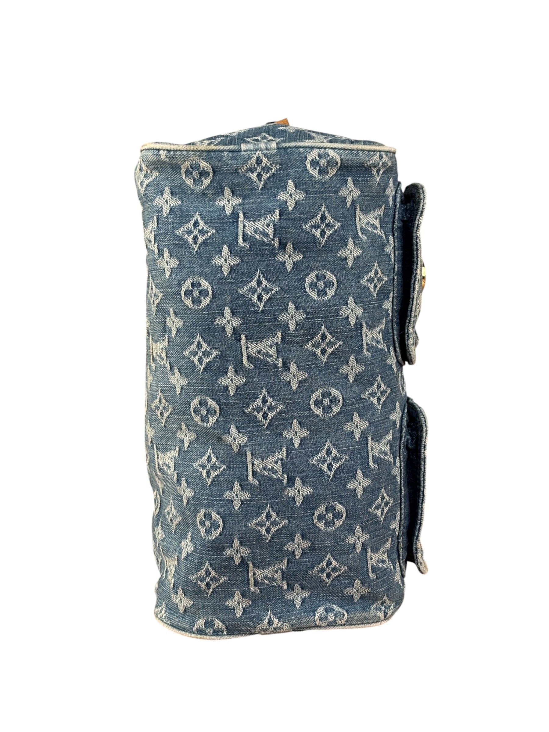 Louis Vuitton Vintage Denim Leather Trim Monogram Neo Speedy 30