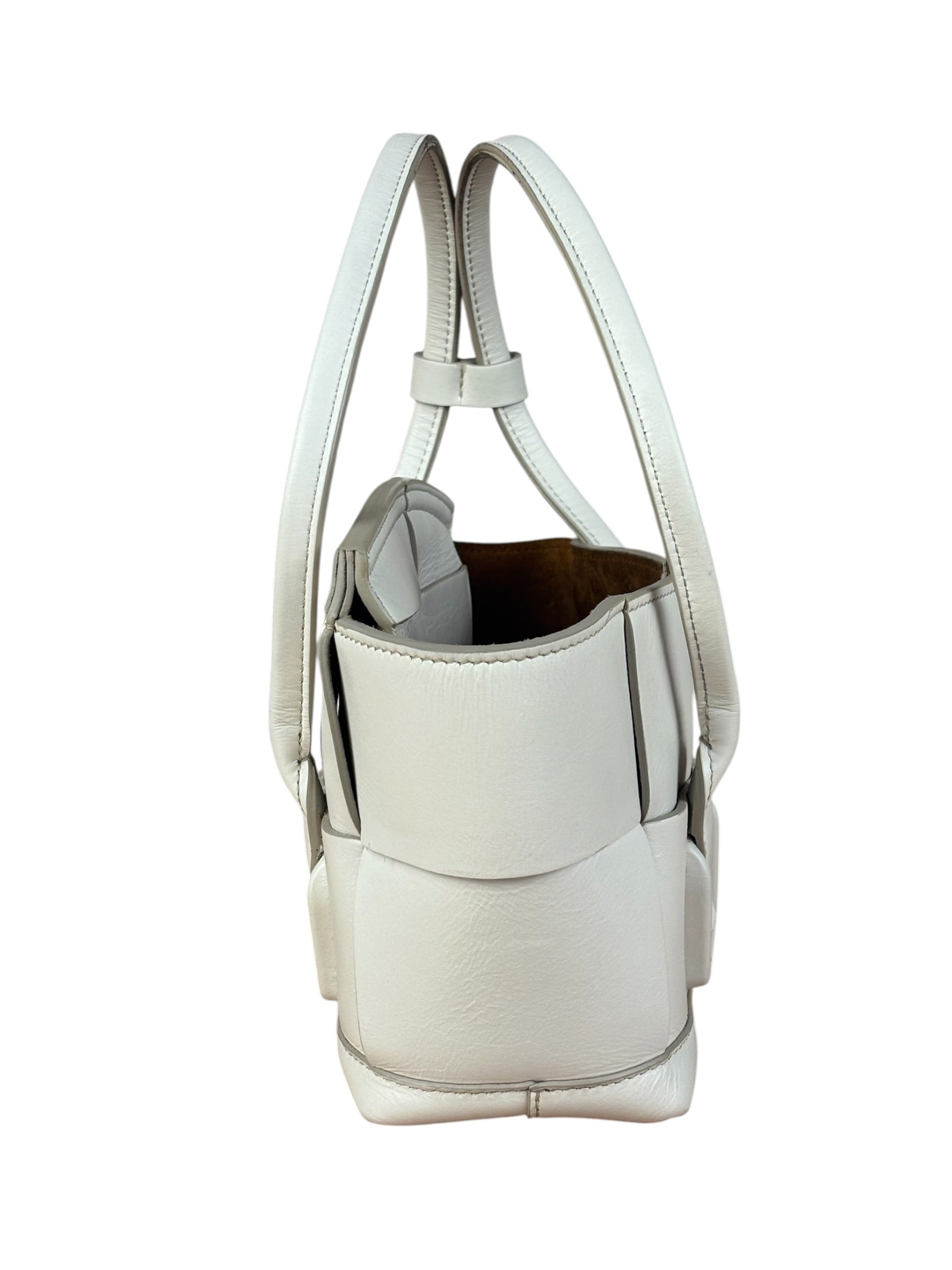 Bottega Veneta Cream Leather Mini Arco Two-Way Bag