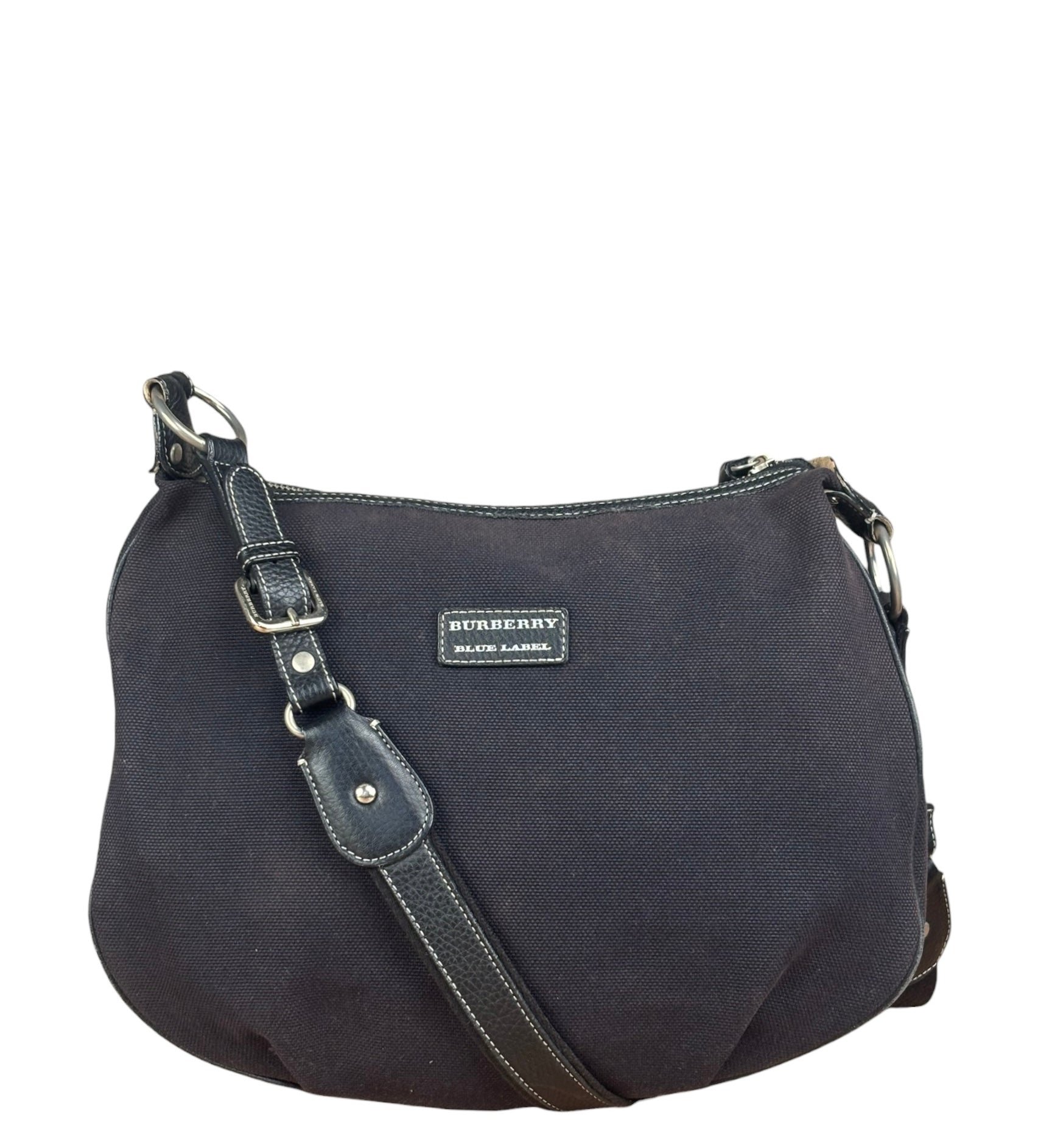 Burberry Vintage Black Canvas Crossbody Bag