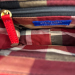 Blue Label Crestbridge Red Pebbled Leather Two-Way Bag