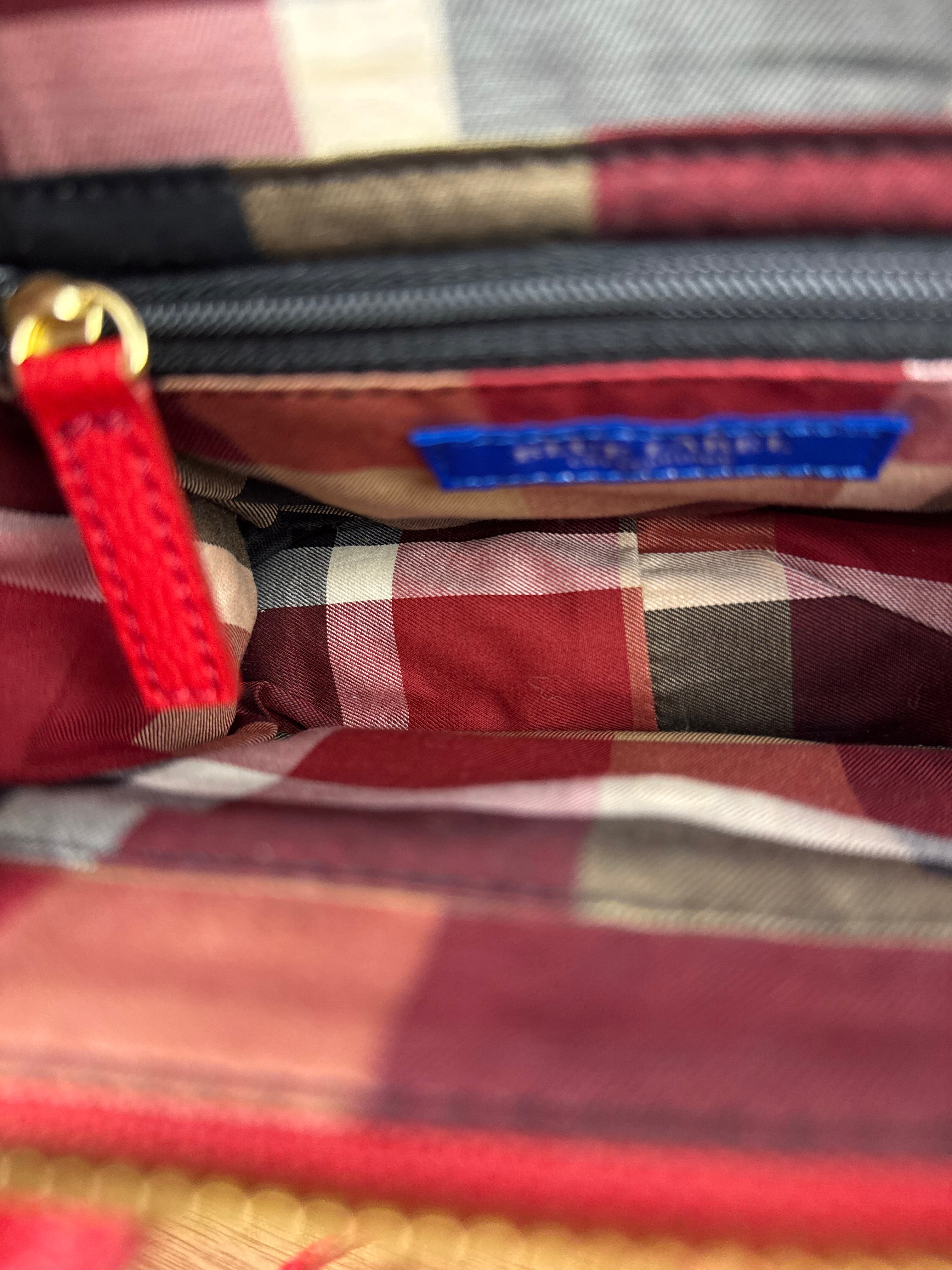 Blue Label Crestbridge Red Pebbled Leather Two-Way Bag