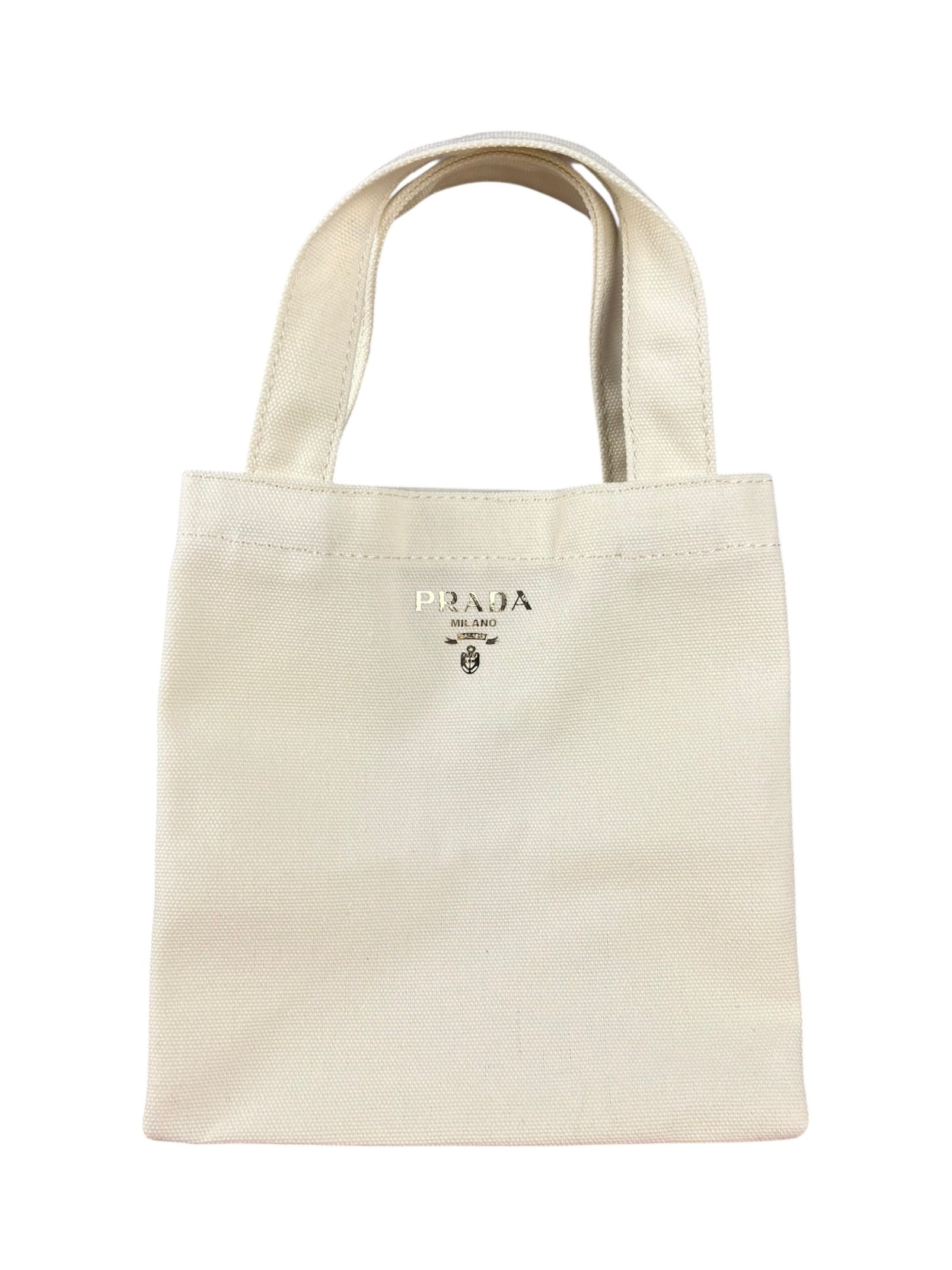 Prada Beauty White Canvas Mini Tote