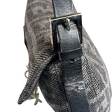 Fendi Grey/Black Leather Trim/Wool Zucca Baguette
