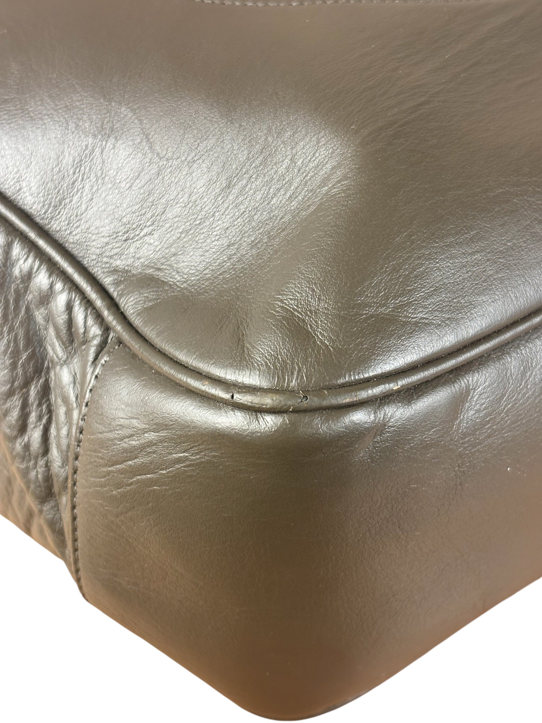 Chanel CC Grey Leather Chain Hobo Bag '89-'91