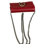 Gucci Red Leather Dionysus Super Mini Chain Crossbody Bag