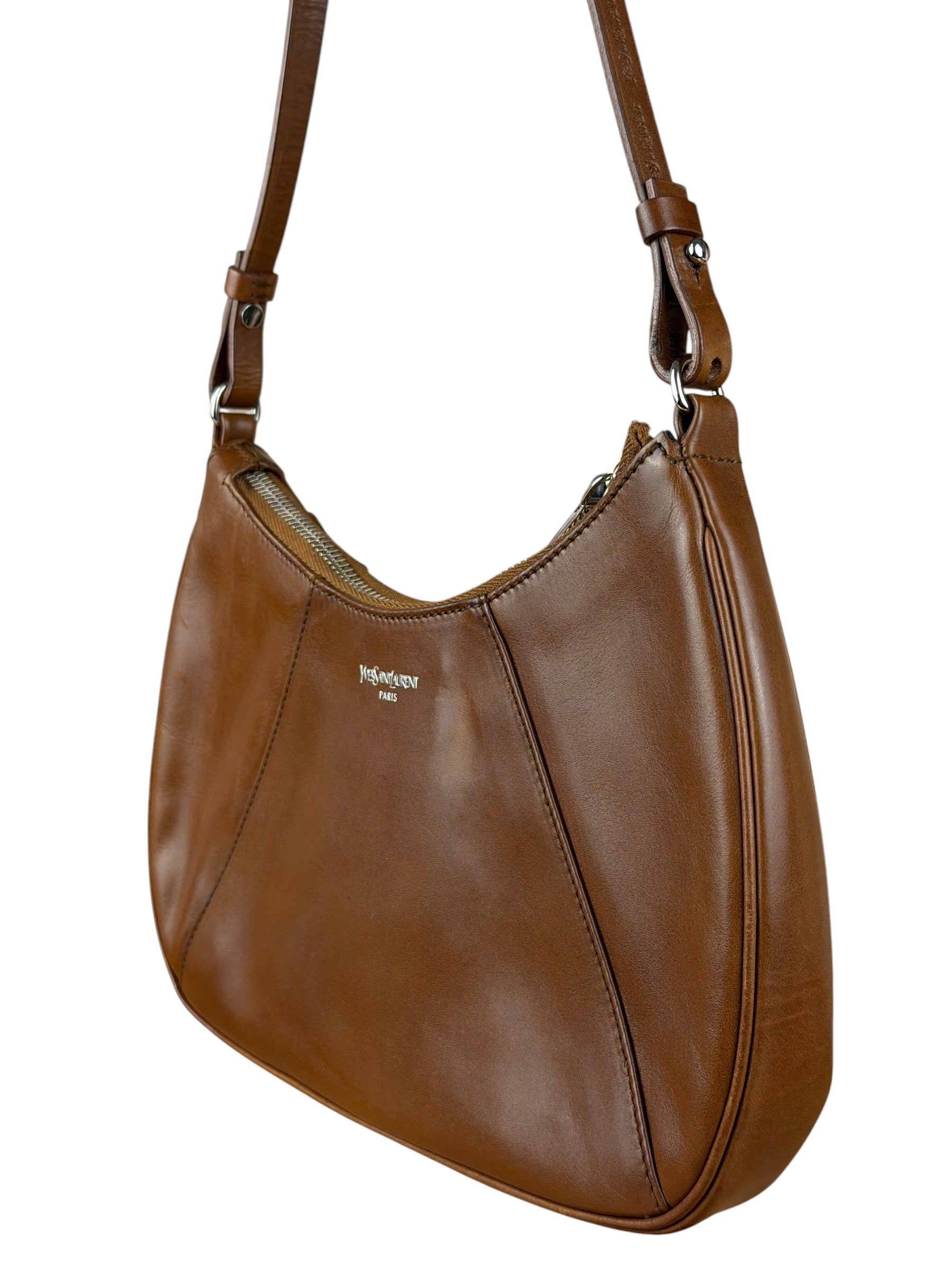 Saint Laurent Vintage Brown Leather Mini Shoulder Bag