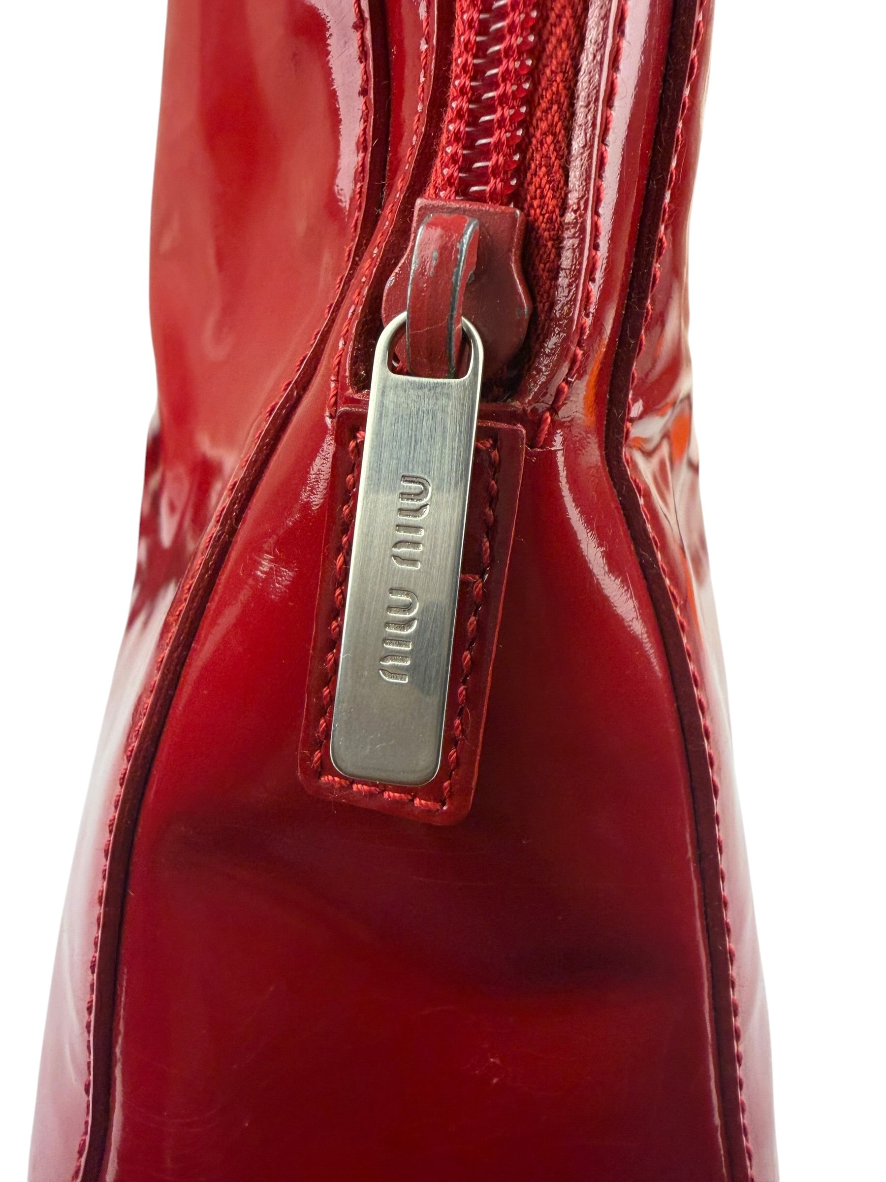 Miu Miu Glossy Candy Red Patent Leather Tote Bag
