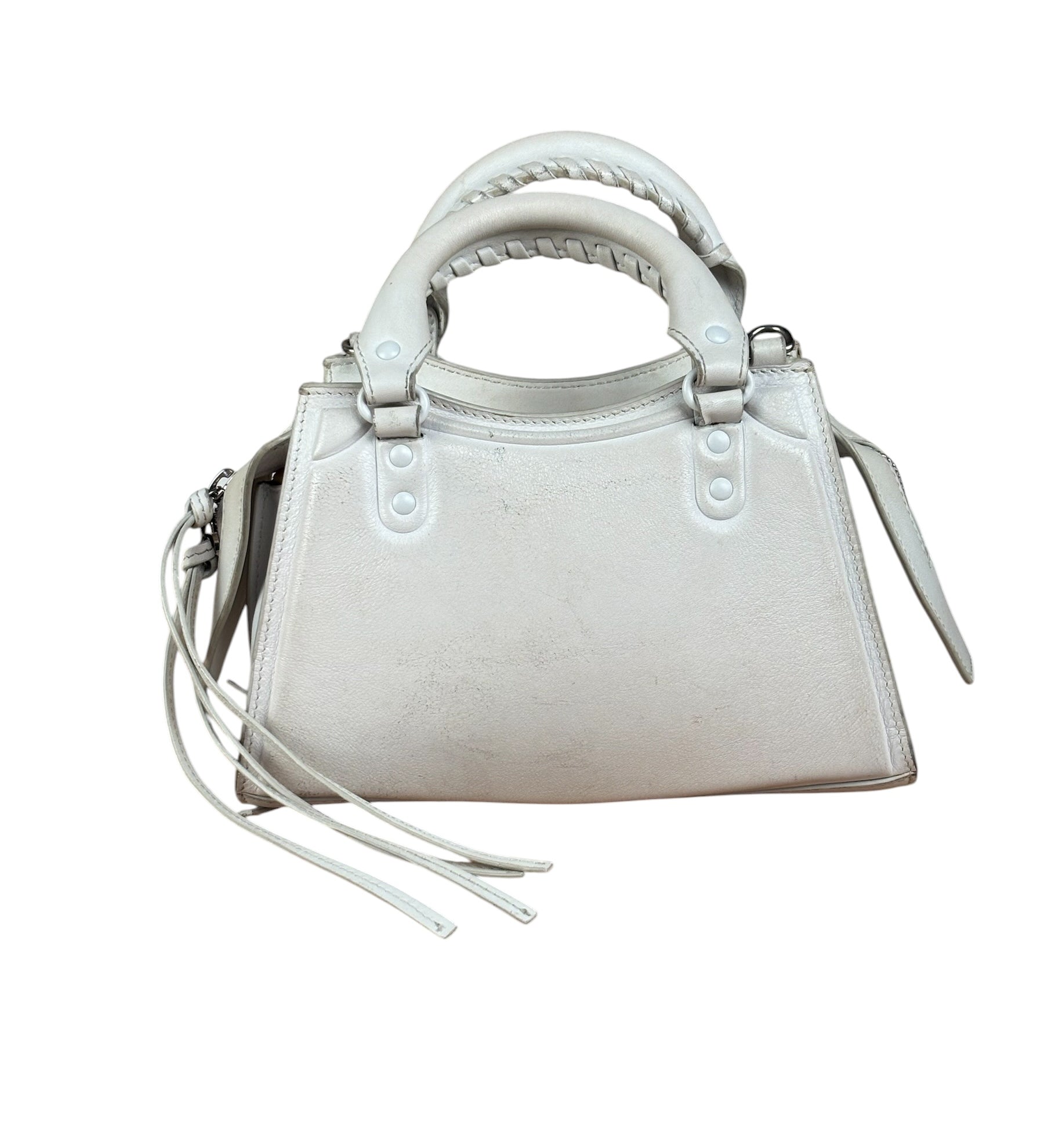 Balenciaga White Leather Neo Classic Le City Two-Way Bag