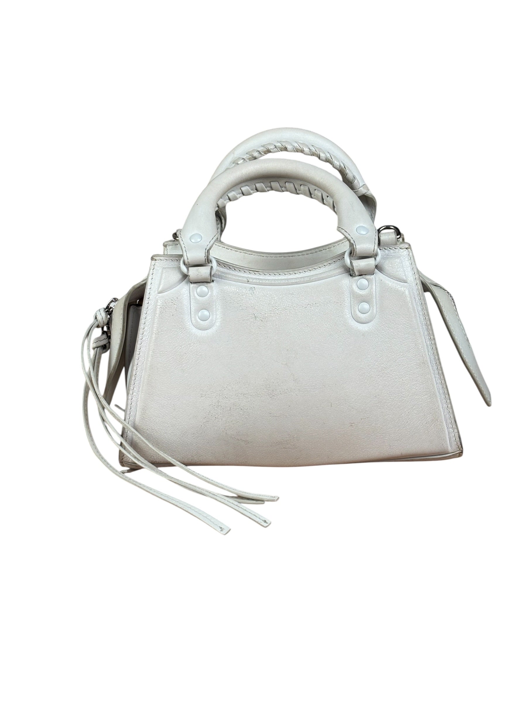 Balenciaga White Leather Neo Classic Le City Two-Way Bag