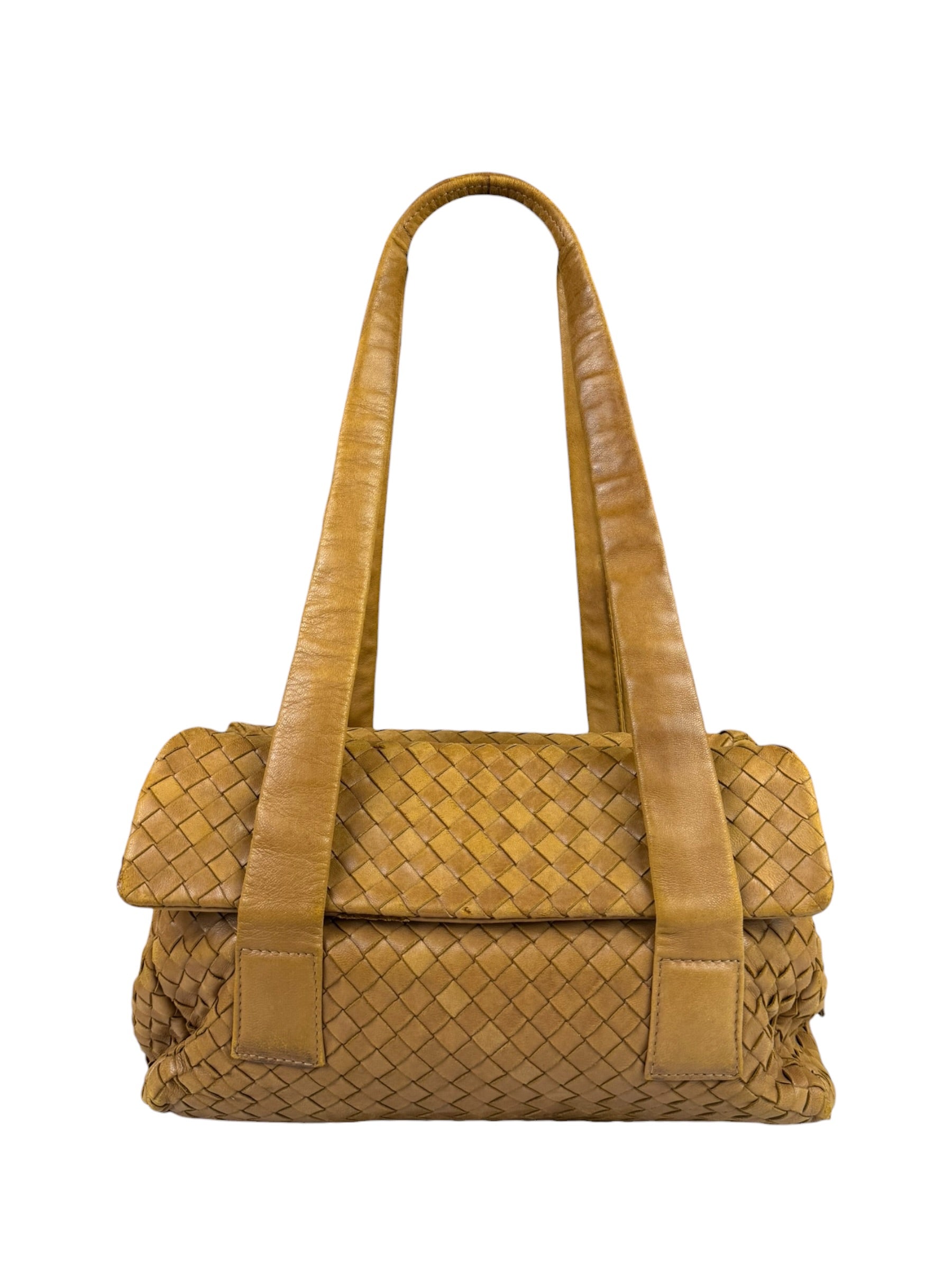 Bottega Veneta Tan Brown Intrecciato Shoulder Bag