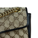 Gucci Beige/Black GG Marmont Shoulder Bag