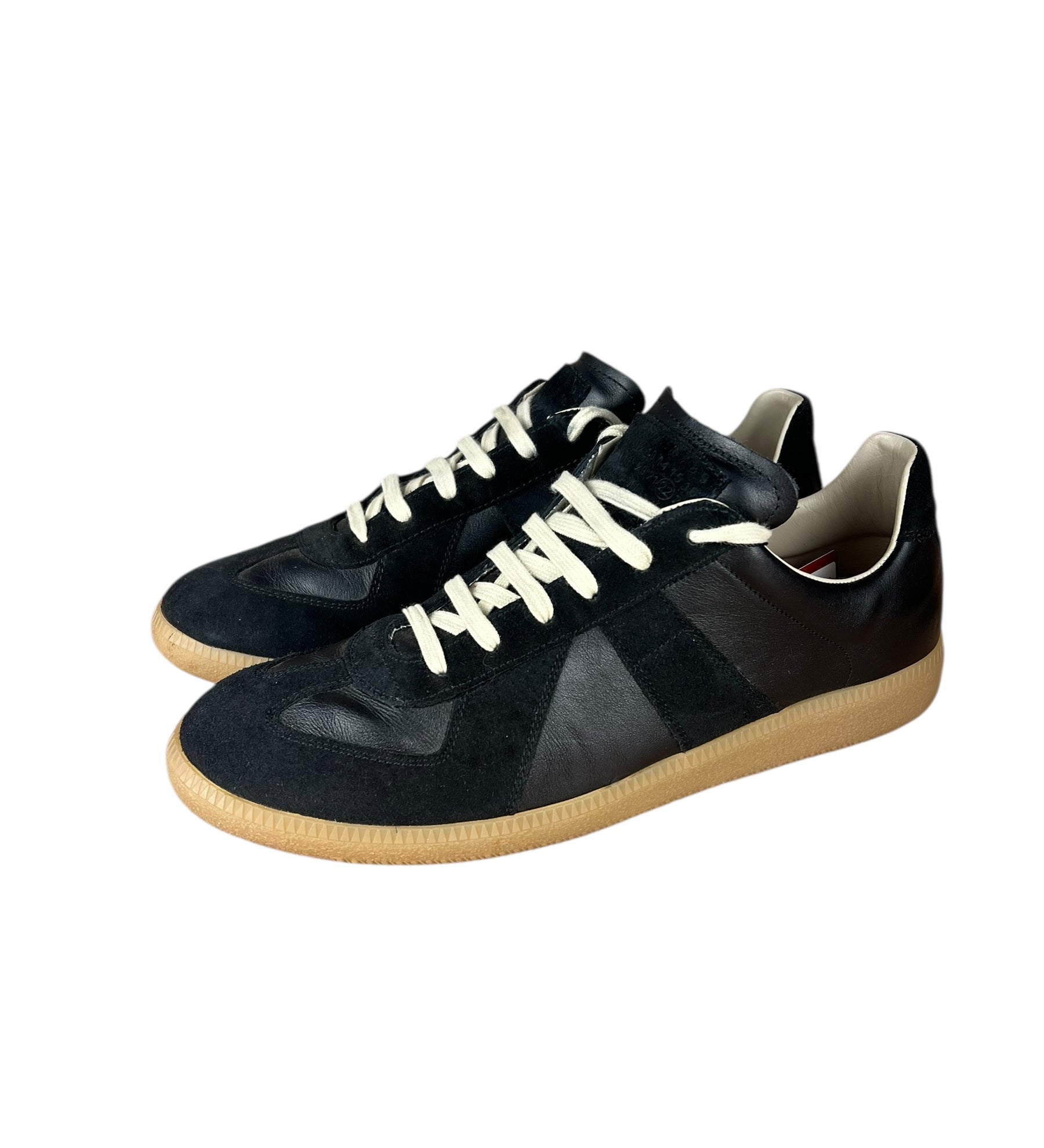 Maison Margiela Replica Leather and Suede Sneaker Black