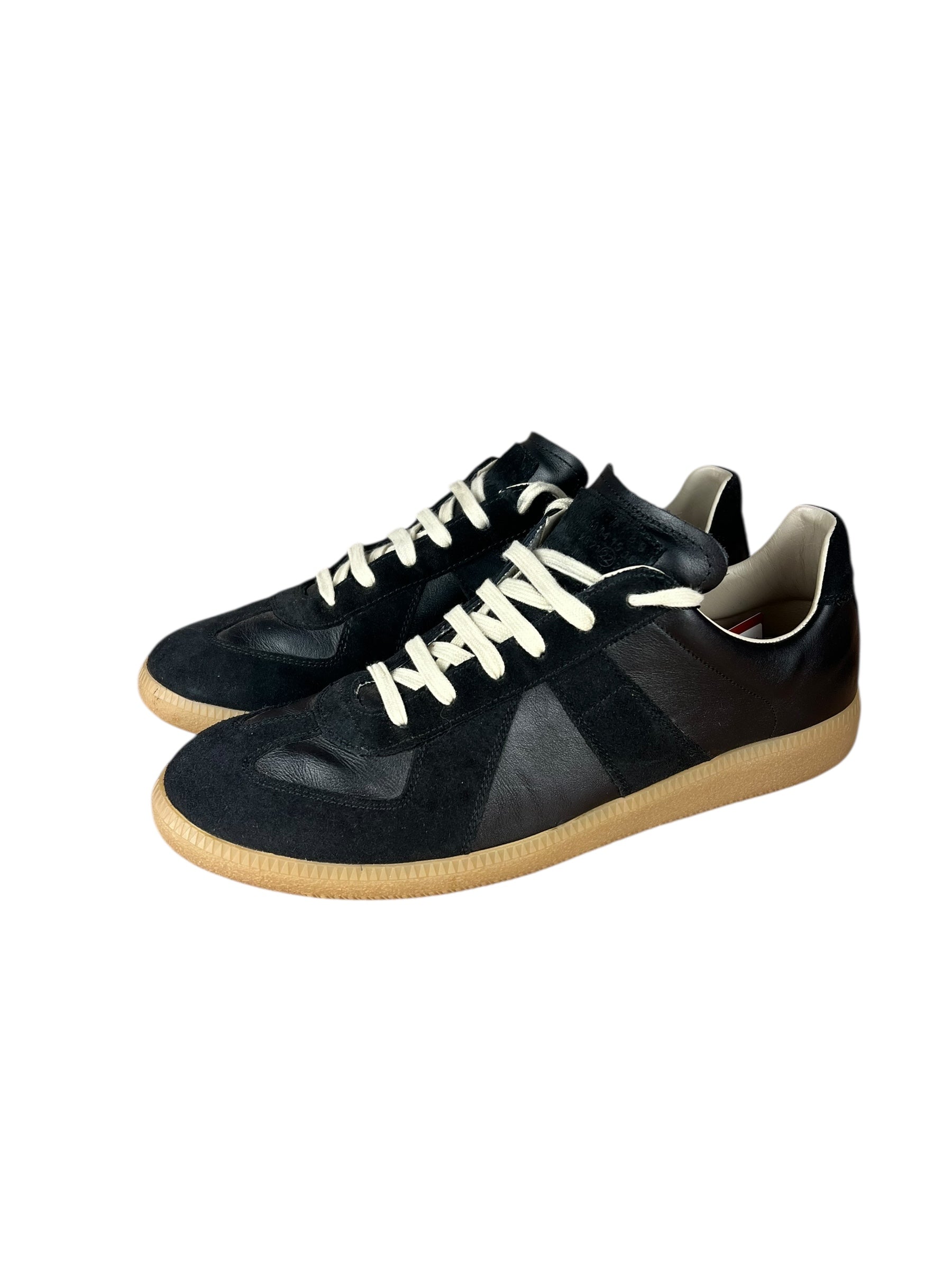 Maison Margiela Replica Leather and Suede Sneaker Black