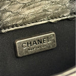 Chanel Black Python Leather Kiss-Lock Flap Bag 2015