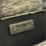 Chanel Black Python Leather Kiss-Lock Flap Bag 2015