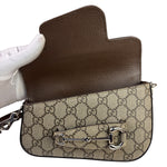 Gucci Beige Leather GG Horsebit 1955 Asymmentric Two-Way Bag