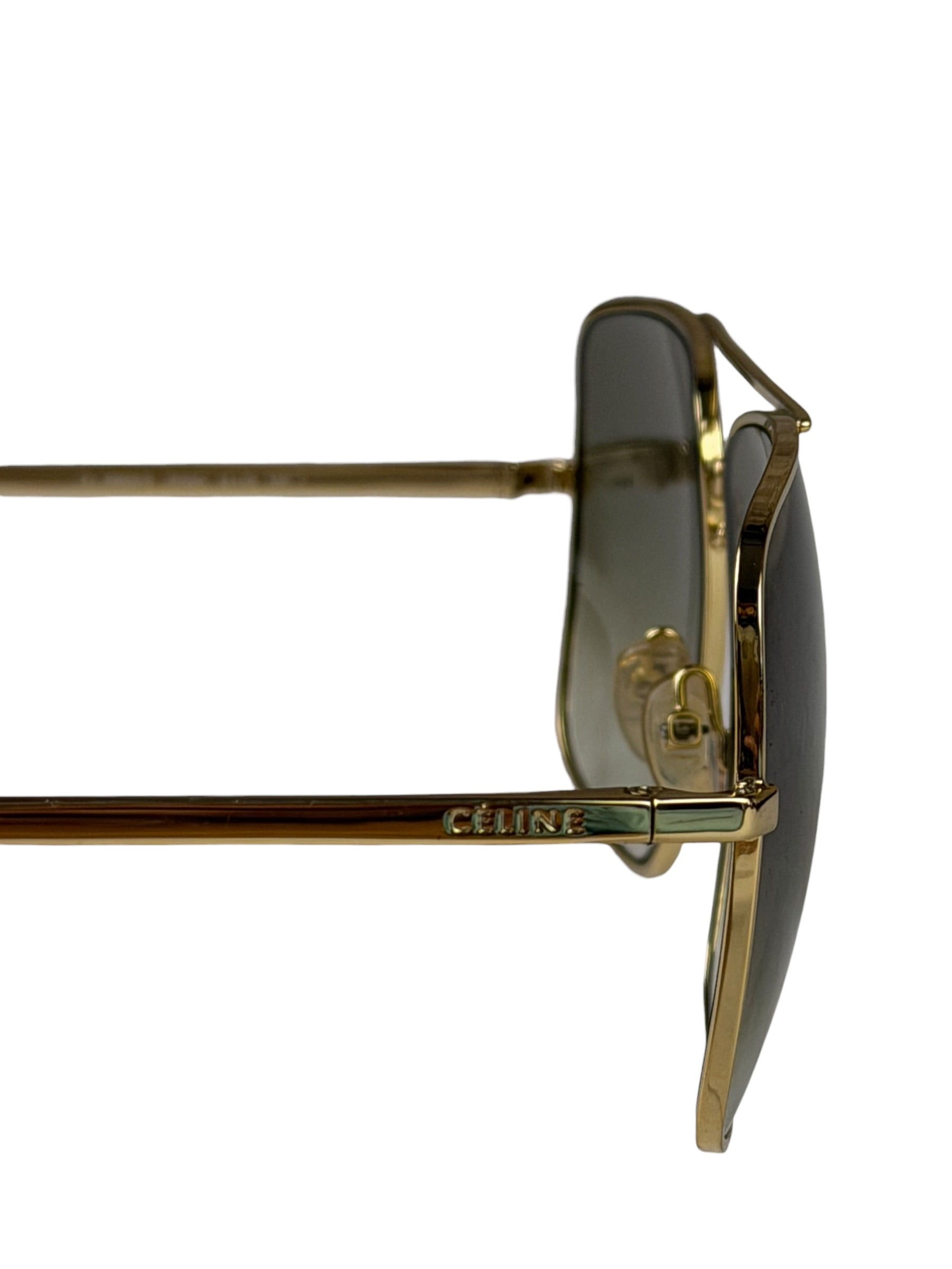 Celine Gold Tone Square Aviator Sunglasses CL41808/S