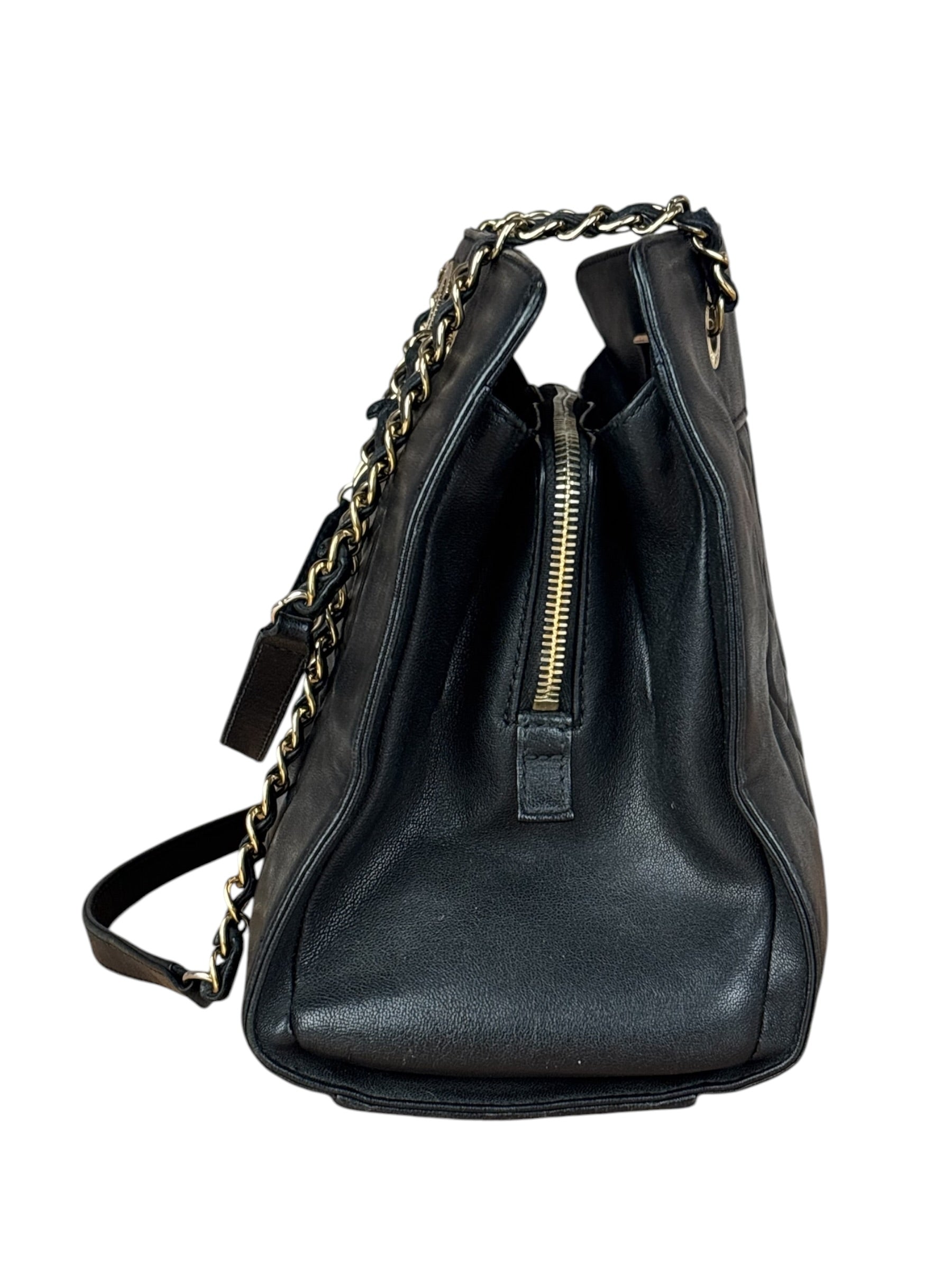 Chanel Vintage Black Quilted Mademoiselle Leather Shoulder Bag