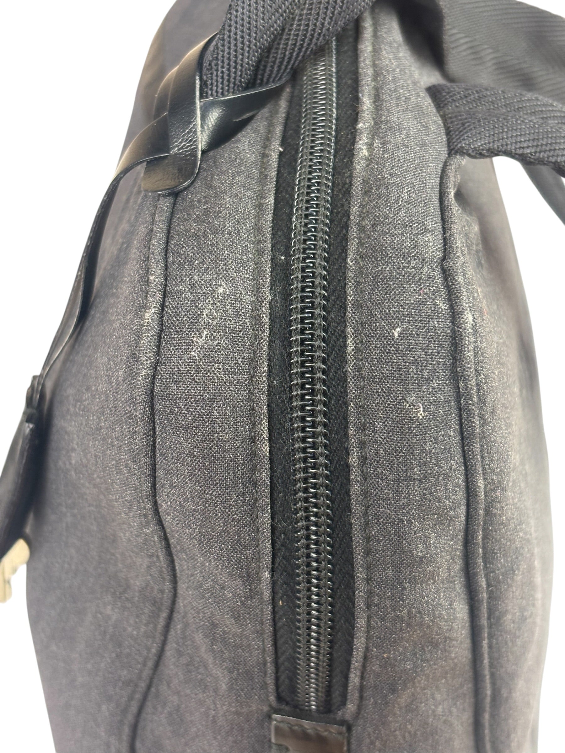 Prada Vintage Dark Grey Canvas Tote Bag