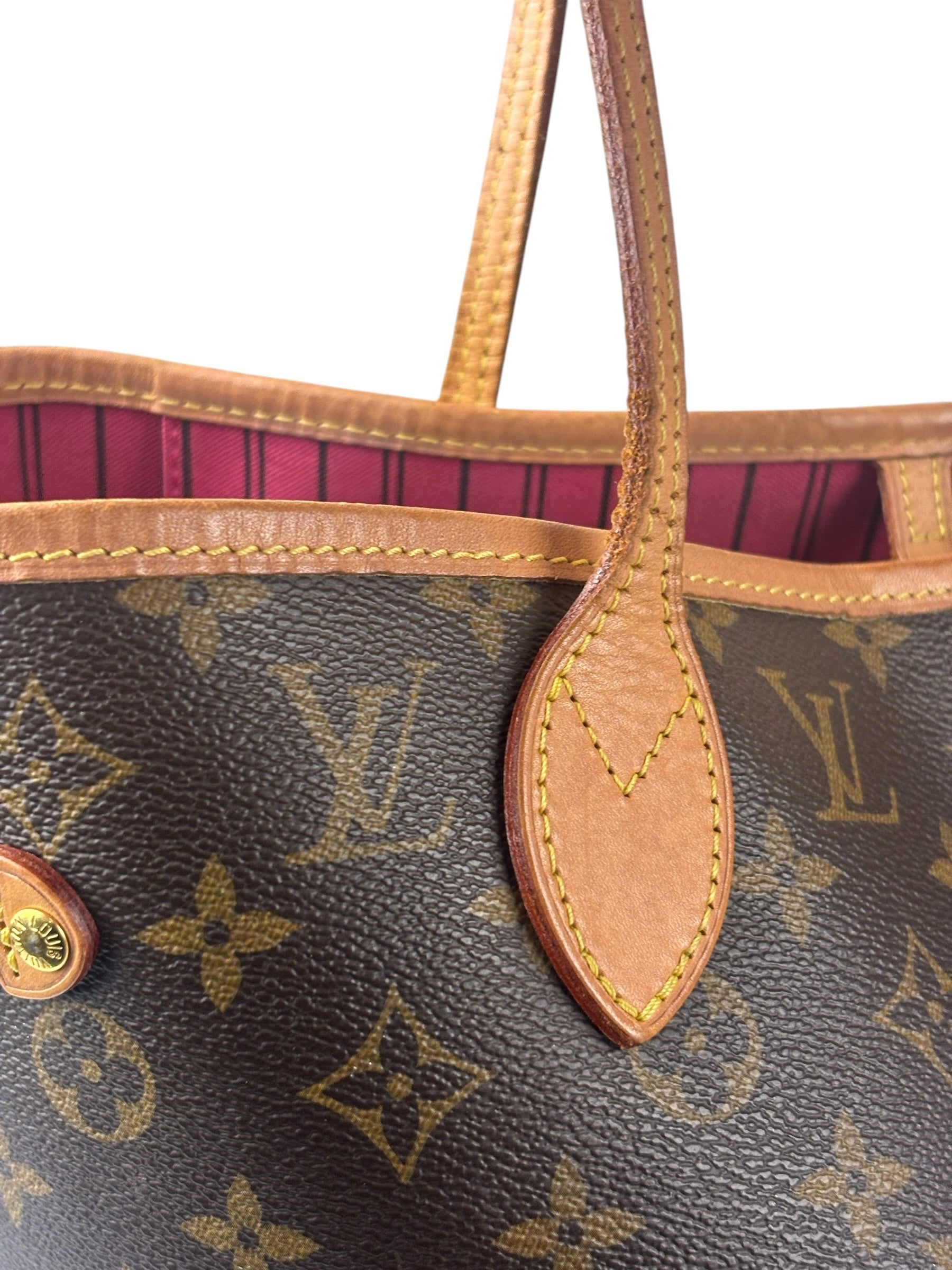 Louis Vuitton Monogram Neverful MM Pink Canvas-Lined Tote Bag