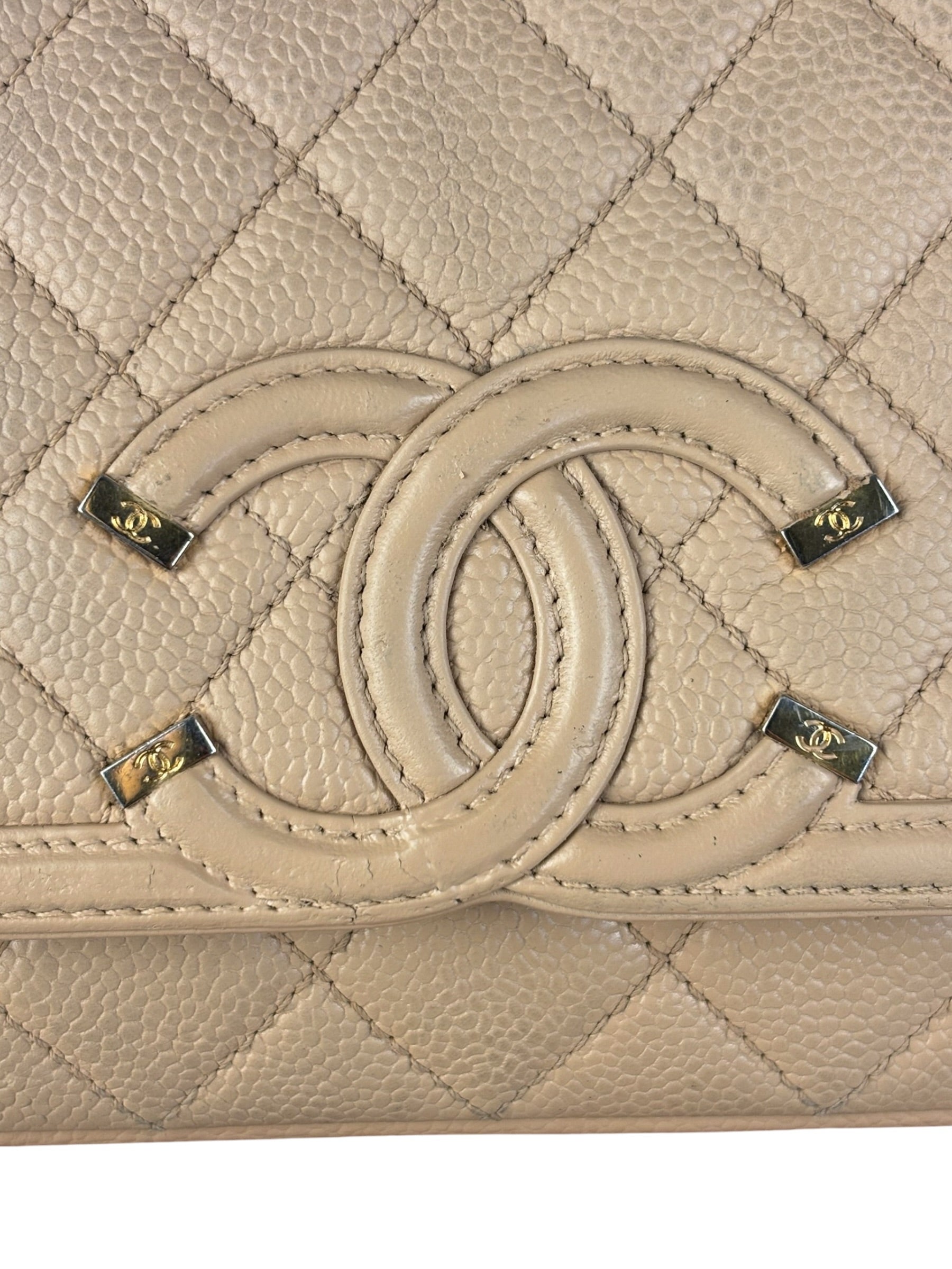 Chanel Beige Caviar S Filigree Flap 2016