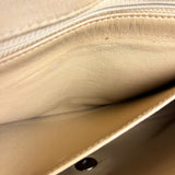 Chanel Vintage Beige Jersey Quilted Classic Flap Bag