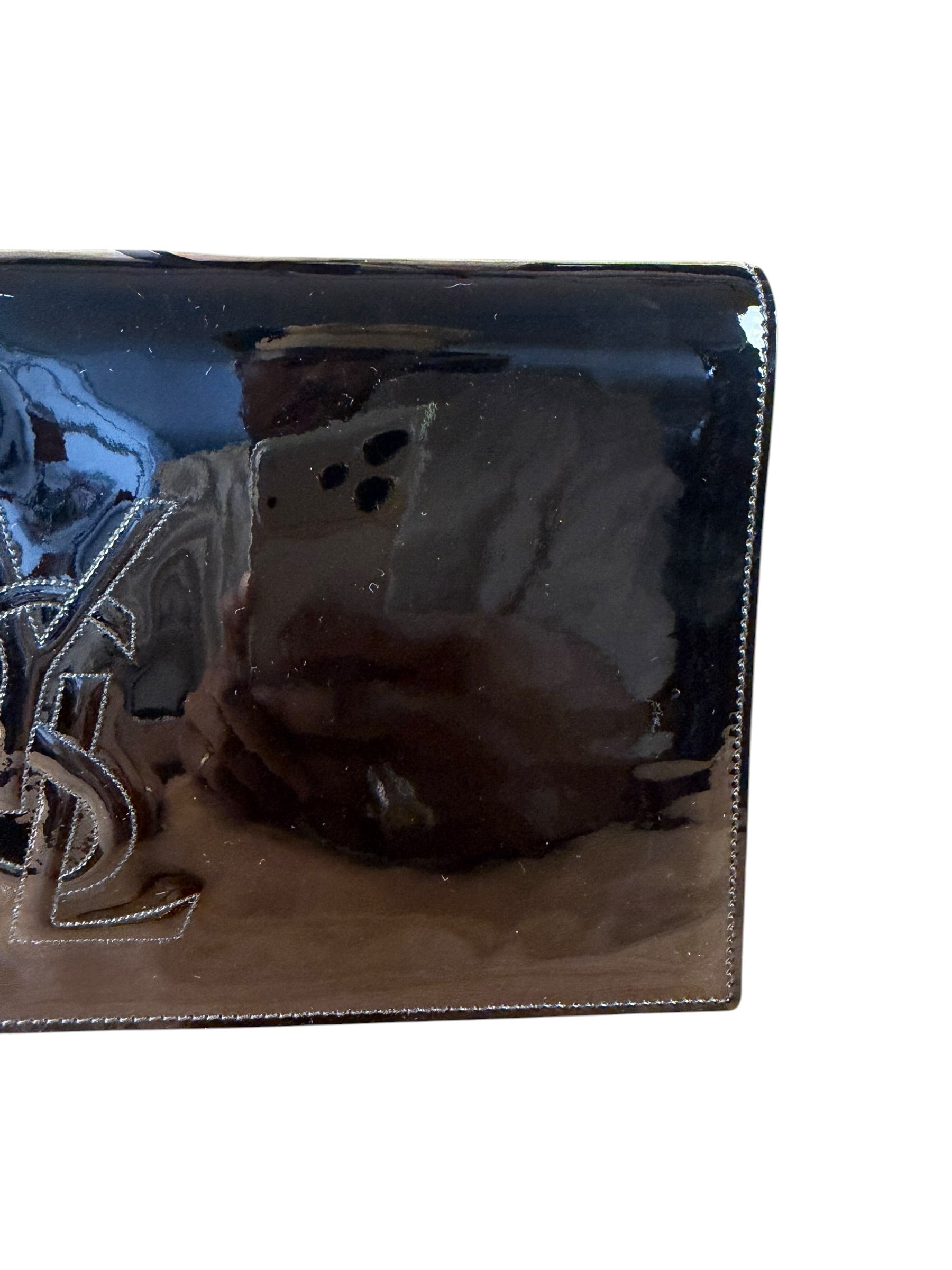 Yves Saint Laurent Black Patent Leather Belle De Jour Clutch