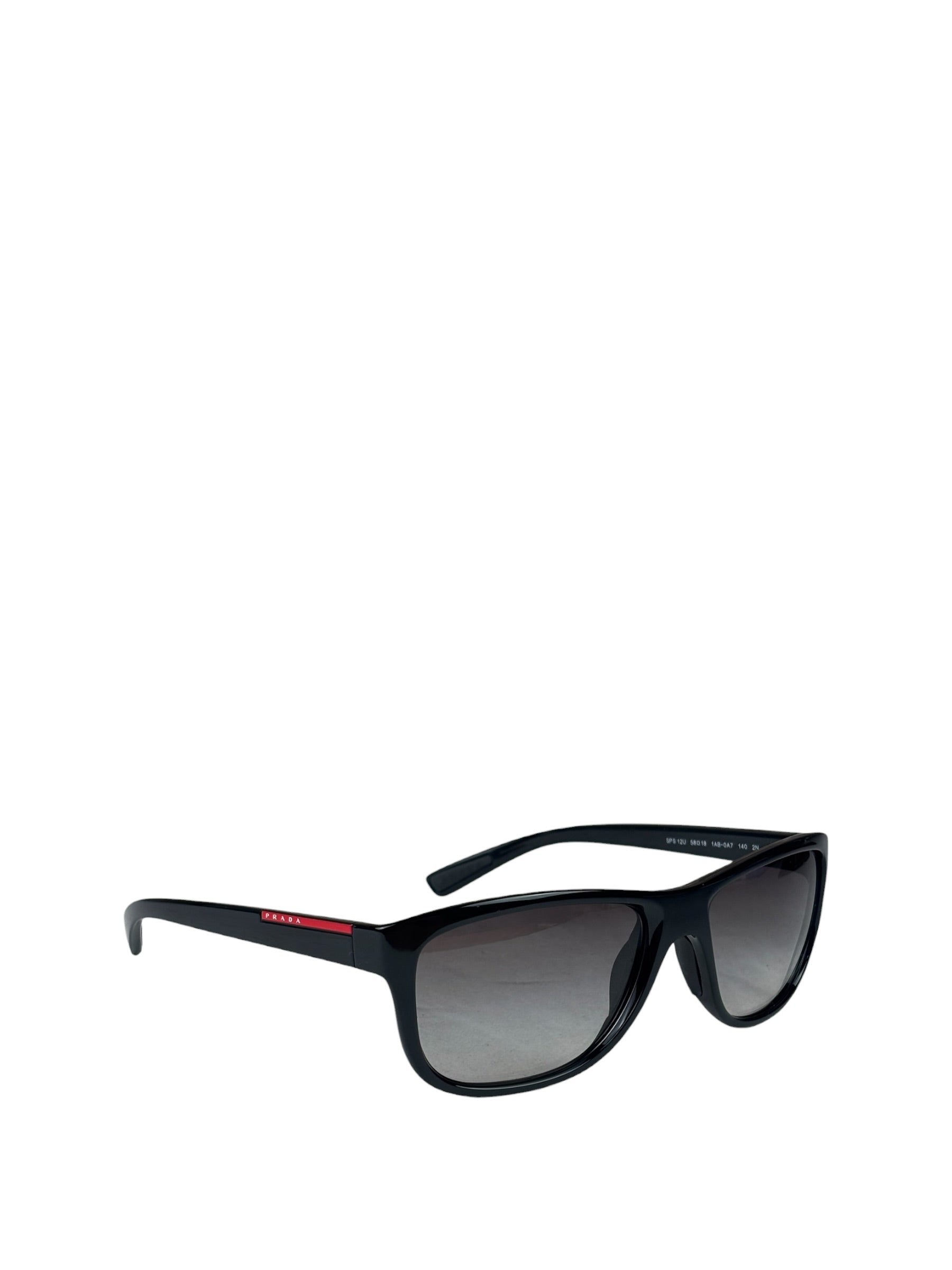 Prada Black Linea Rossa SPS 12U Sunglasses