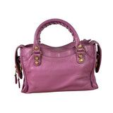 Balenciaga Purple Leather Velo Moto Two-Way Bag