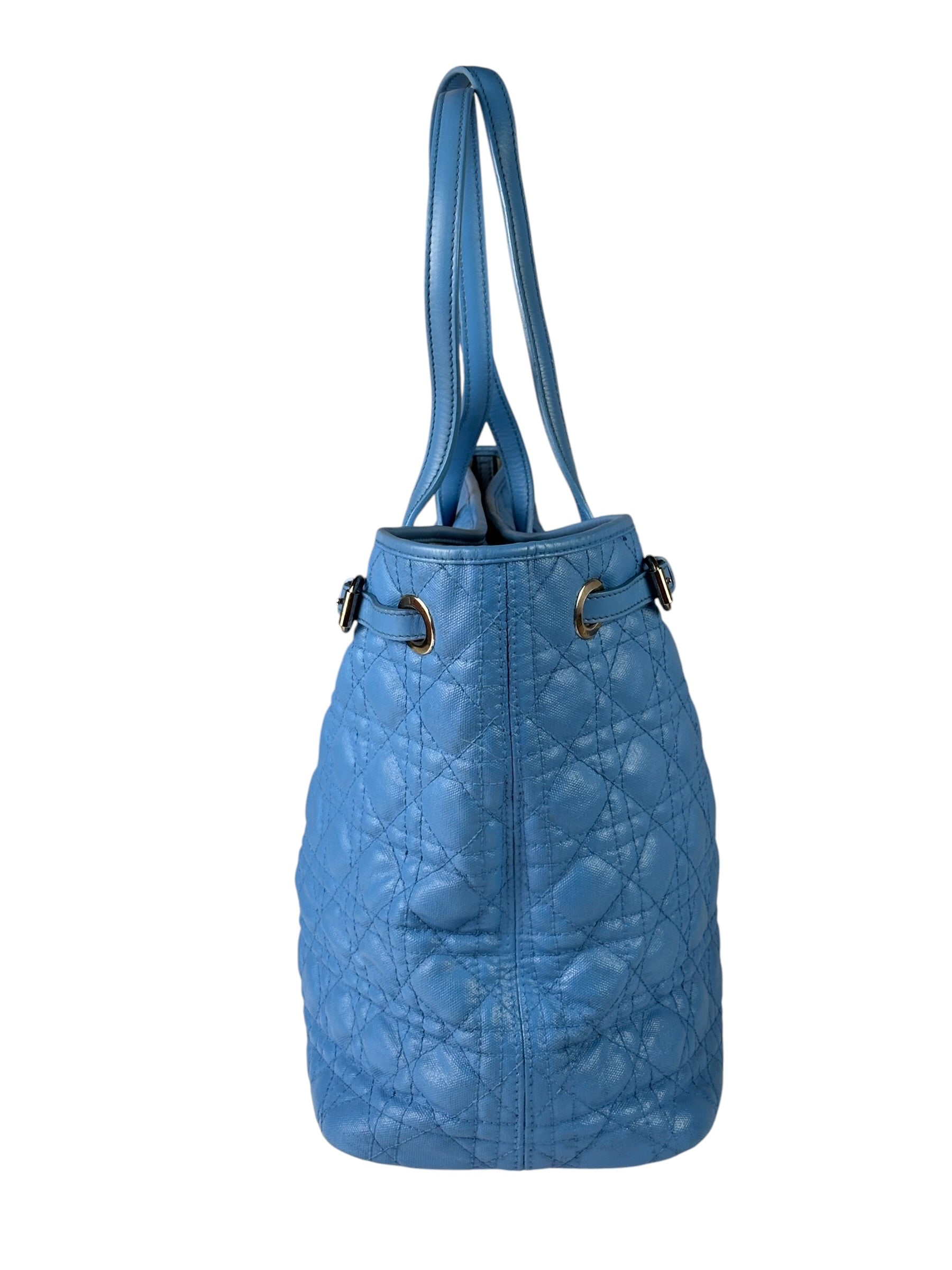 Christian Dior Blue Leather Panarea Tote