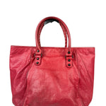 Balenciaga Red Leather Le City Tote