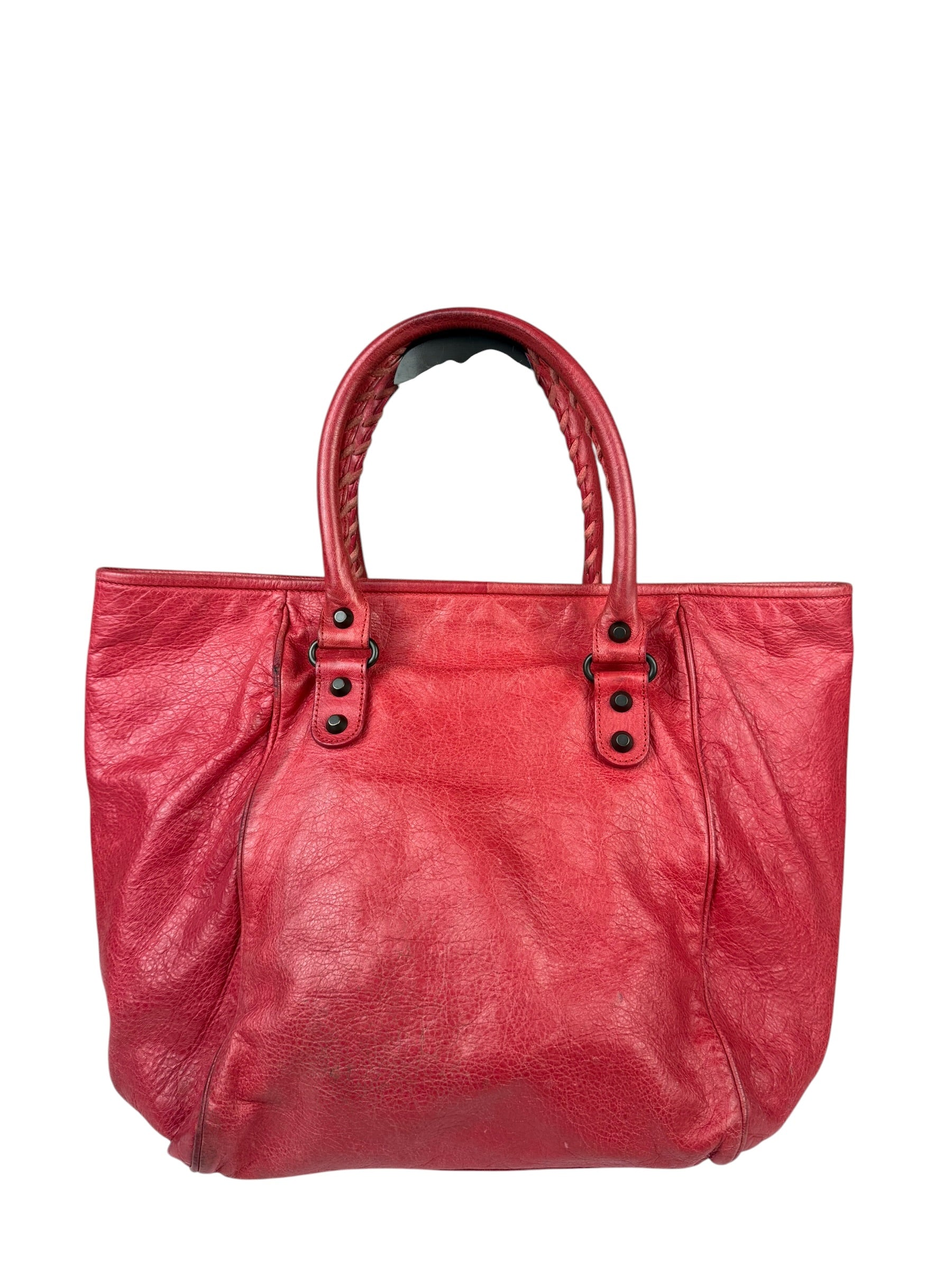 Balenciaga Red Leather Le City Tote