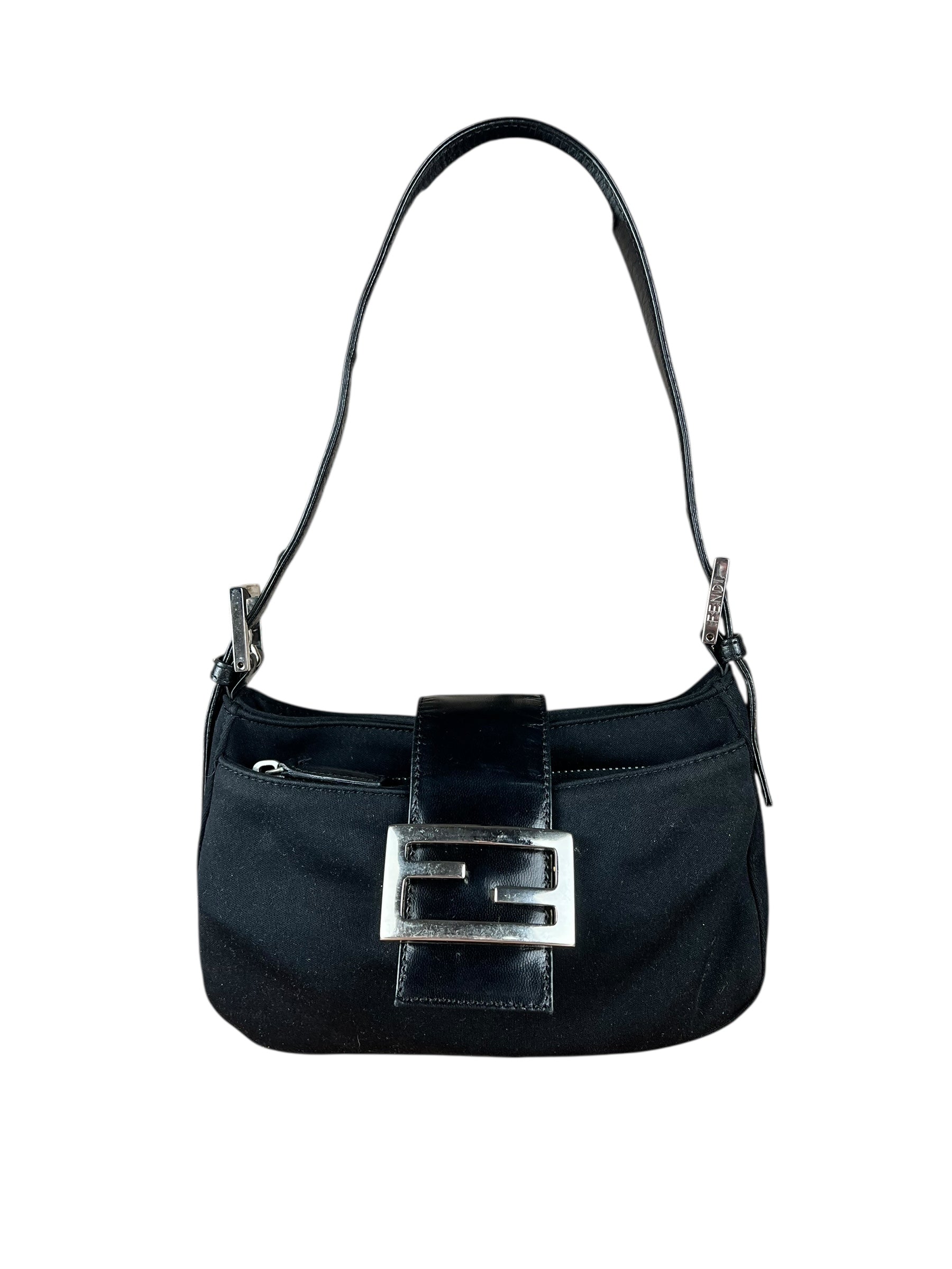 Fendi Mini Baguette Neoprene Black