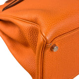 Hermes 2011 Orange Togo Leather Palladium Kelly 35